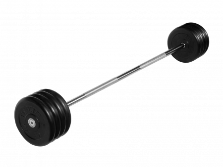 Штанга неразборная MB Barbell 45 кг с грифом 25 мм, обрезиненные диски