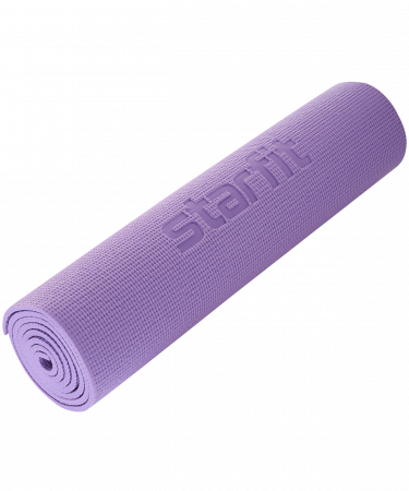Коврик для йоги и фитнеса Starfit FM-104, PVC, 183x61x0,8 см, фиолетовый пастель