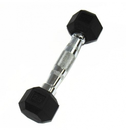 Гантель неразборная Perform Better Rubber Encased Hex Dumbbells 2,5 кг гексагональная