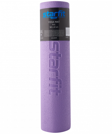 Коврик для йоги и фитнеса Starfit FM-104, PVC, 183x61x0,8 см, фиолетовый пастель