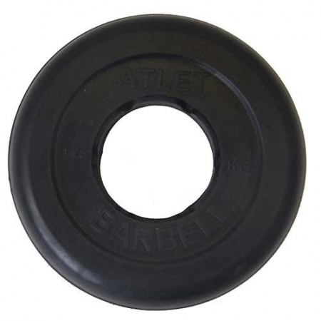 Диск обрезиненный черный MB Atlet d-51 1,25 кг