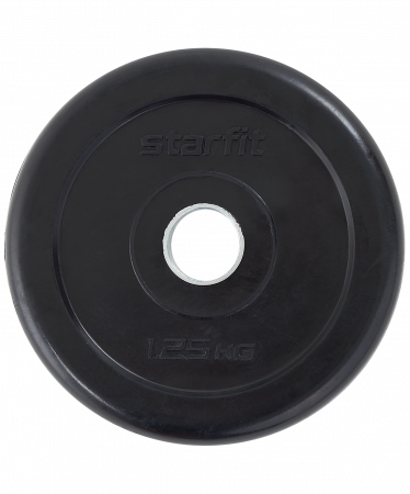 Диск обрезиненный Starfit 1,25 кг (26 мм, черный)