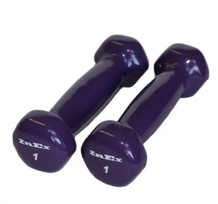 Гантели неразборные Foreman INEX IN-VD 0.45 кг виниловые для аэробики (фиолетовый)