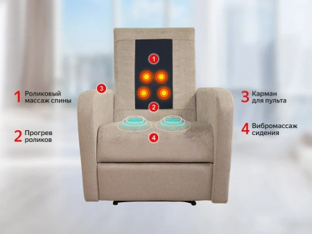 Массажное кресло реклайнер Fujimo Comfort Chair F3005 FMF Ваниль (Sakura 4)