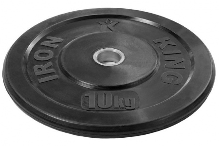 Диск бамперный Iron King для кроссфита 10 кг (51 мм, черный)