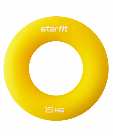 Эспандер кистевой Starfit ES-403 Кольцо, диаметр 8,8 см, 15 кг, силикагель, желтый