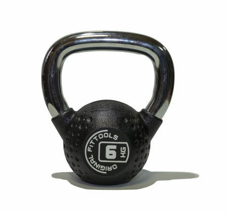 Гиря обрезиненная Original FitTools с хромированной ручкой 6 кг