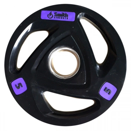 Диск для штанги Smith c 3-м хватом, обрезиненный, 5 кг