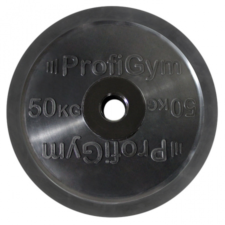 Диск обрезиненный Profigym олимпийский 50 кг (51 мм, черный)