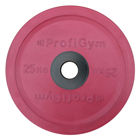 Диск обрезиненный Profigym олимпийский 25 кг (51 мм, красный)