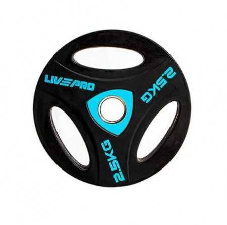 Диск уретановый Livepro Urethane Training с тройным хватом 2,5 кг (51 мм, черный)