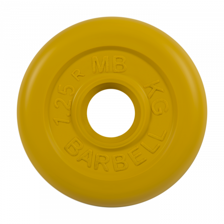 Диск обрезиненный Barbell Стандарт 1,25 кг (31 мм, желтый)