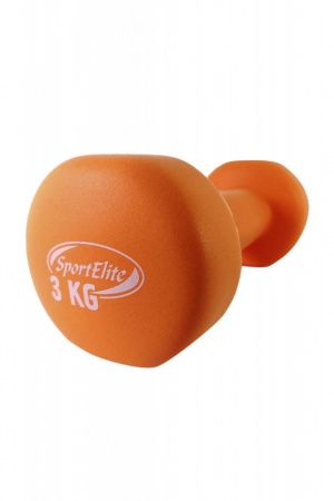 Гантель неопреновая Sport Elite 3 кг (цвет оранжевый)