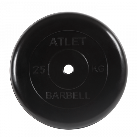 Диск обрезиненный Barbell Атлет 25 кг (31 мм, черный)