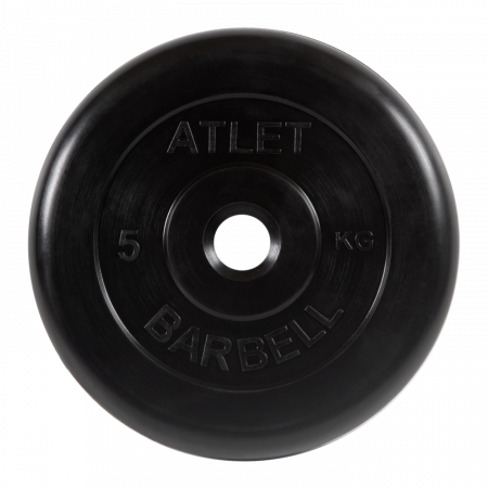 Диск обрезиненный Barbell Атлет 5 кг (31 мм, черный)