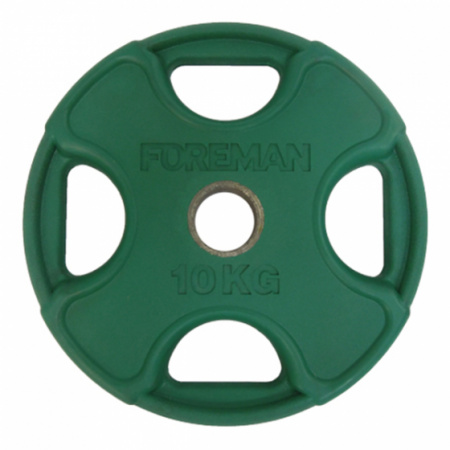 Диск обрезиненный Foreman PRR 10 кг (51 мм, зеленый)