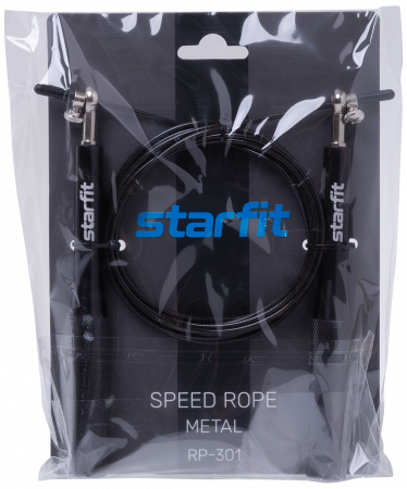 Скакалка Starfit RP-301 скоростная с металлическими ручками, черный