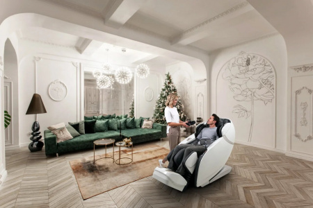 Массажное кресло премиум-класса Casada SkyLiner 2 Бело-серое