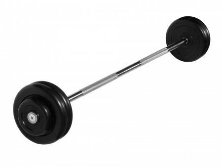 Штанга неразборная MB Barbell 27,5 кг с грифом 25 мм, обрезиненные диски