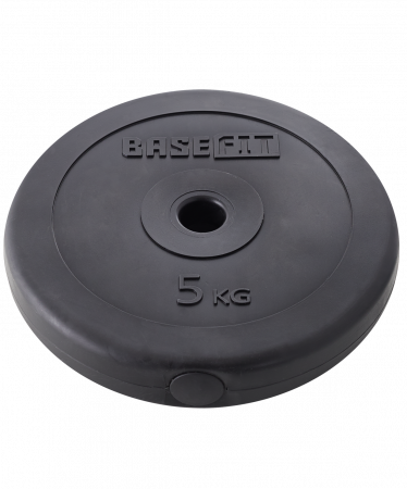 Диск пластиковый BaseFit 5 кг (26 мм, черный)