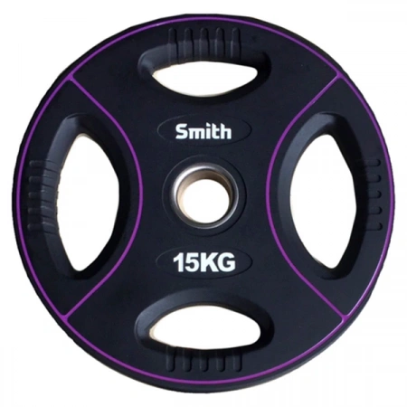 Диск для штанги Smith полиуретановый, 15 кг
