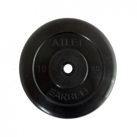 Диск обрезиненный черный MB Atlet d-26 10 кг