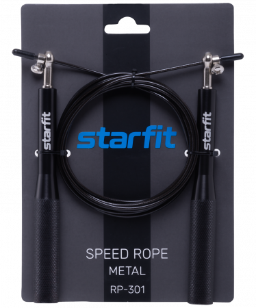 Скакалка Starfit RP-301 скоростная с металлическими ручками, черный