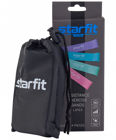 Фитнес-резинки Starfit ES-203 латекс, комплект пастель, 4 шт, эспандеры