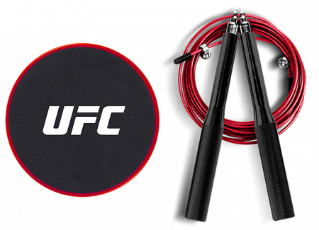 Набор для тренировки ног UFC (скоростная скакалка и слайдеры)