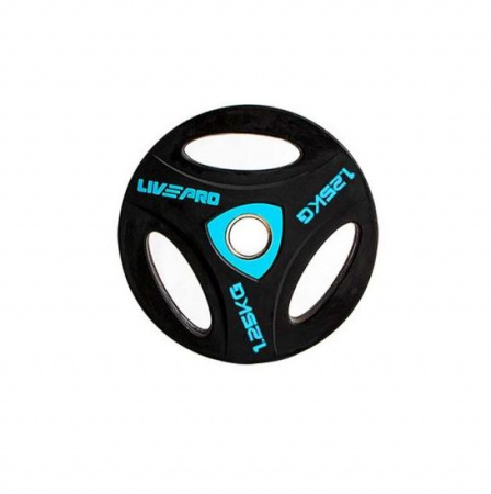 Диск уретановый Livepro Urethane Training с тройным хватом 1,25 кг (51 мм, черный)