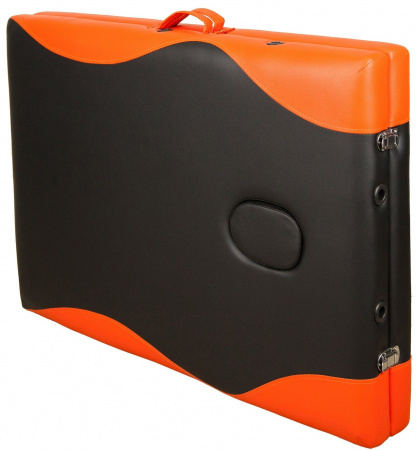 Массажный стол Atlas Sport складной 2-с деревянный 70 см (черно-оранжевый)