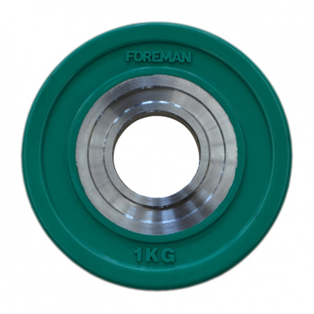 Диск бампированный Foreman FM/BM 1 кг (51 мм, зеленый)