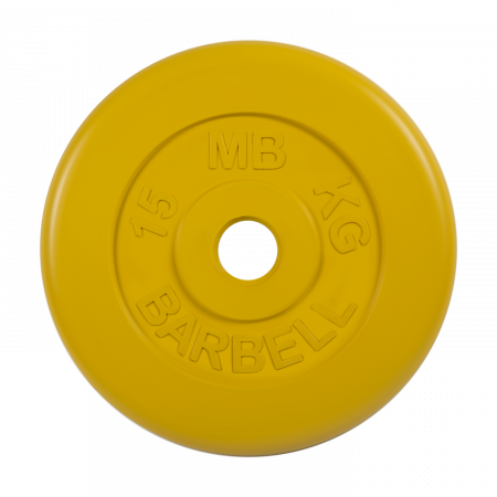 Диск обрезиненный Barbell 15 кг (51 мм, желтый)