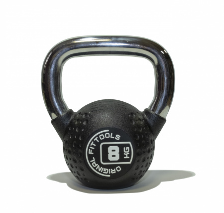 Гиря обрезиненная Original FitTools с хромированной ручкой 8 кг