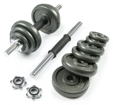 Гантели разборные металлические Atlas Sport 2 х 10 кг с железной ручкой