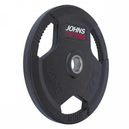 Диск обрезиненный Johns с тройным хватом 20 кг (51 мм, черный)
