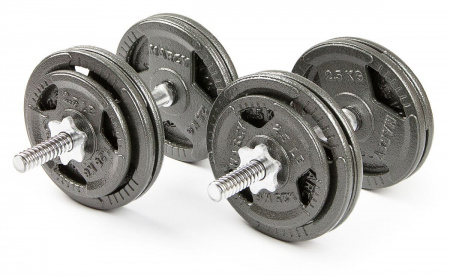 Гантели разборные Atlas Sport Hammertone 2 x 14 кг с железной ручкой
