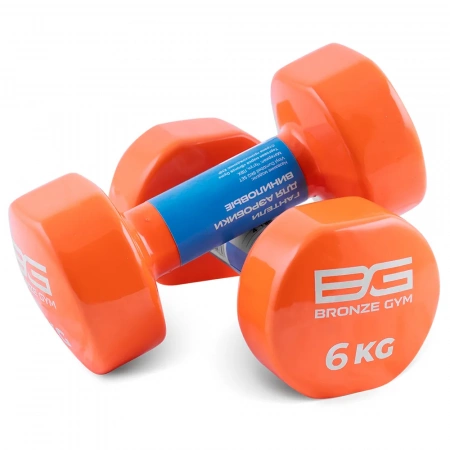 Гантели для аэробики виниловые Bronze Gym, 6 кг., 2 шт.