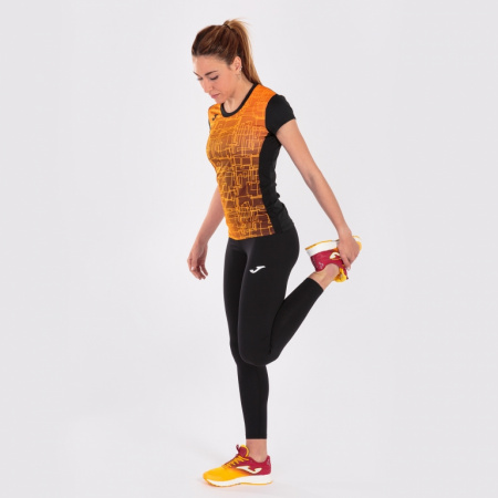 Футболка женская Joma Elite VIII черно-оранжевая