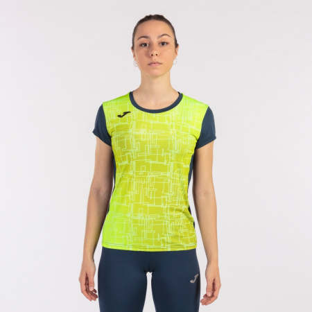 Футболка женская Joma Elite VIII темно-синяя / желтая