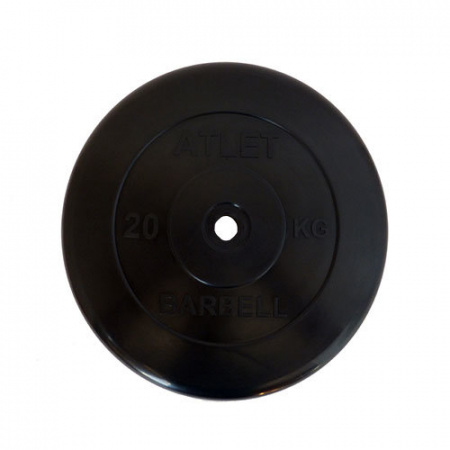 Диск обрезиненный черный MB Atlet d-26 20 кг
