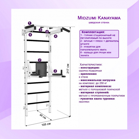 Профессиональная шведская стенка Midzumi Kanayama