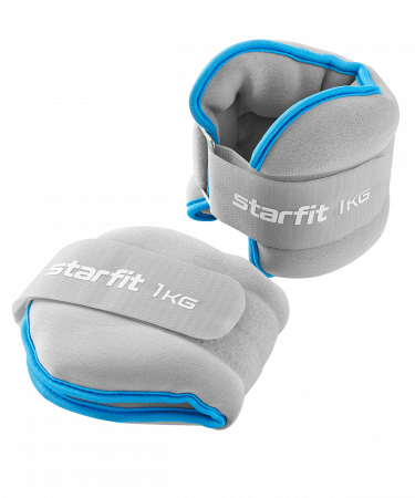 Утяжелители универсальные Starfit WT-501, 1 кг x 2, синий/серый