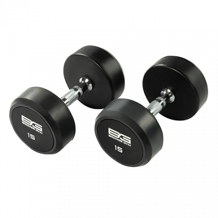 Гантель неразборная Bronze Gym 15 кг обрезиненная
