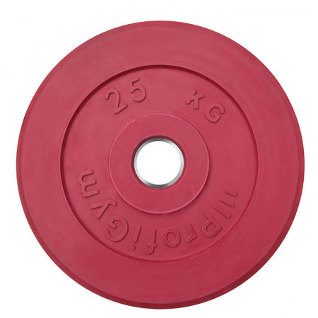 Диск обрезиненный Profigym тренировочный 25 кг (51 мм, красный)