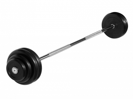 Штанга неразборная MB Barbell 32,5 кг с грифом 25 мм, обрезиненные диски