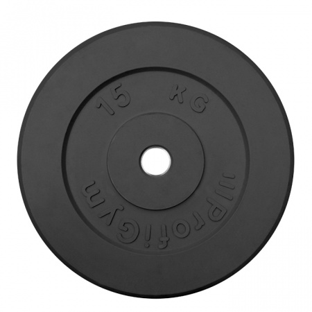 Диск ProfiGym обрезиненный 15 кг (26 мм, черный)