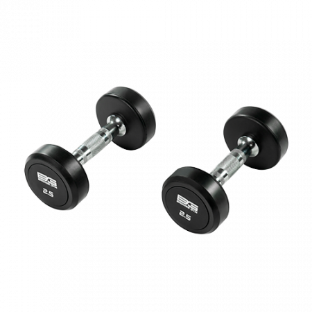 Гантель неразборная Bronze Gym 2,5 кг обрезиненная