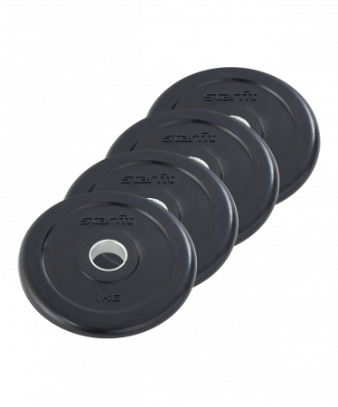 Диск обрезиненный Starfit 1 кг (26 мм, черный) 4 штуки