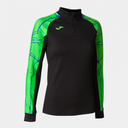 Толстовка женская Joma Elite IX черно-зеленая